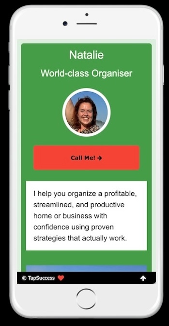 Actual screenshot of published TapSuccess Landing Page. Published in seconds!