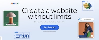 Recent screenshot of the WIX homepage
